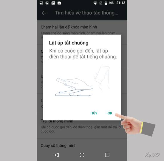 Lập úp để tắt chuông